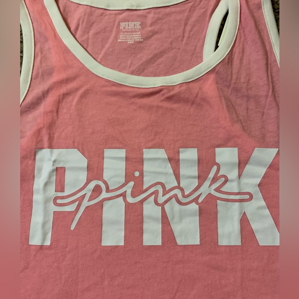 Victoria’s Secret Pink 2 Piece Set Dreamy Pink Racerback Tank & 3” Cotton Shorts - Picture 2 of 11